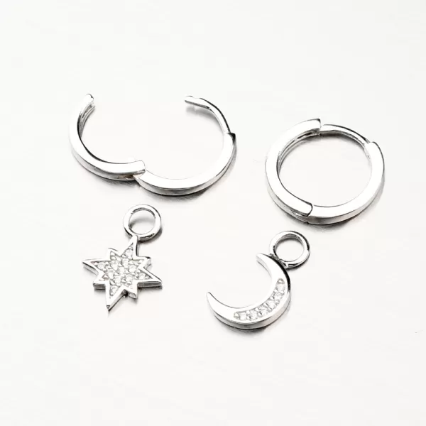 Strieborné kruhy s príveskami PKL-2080