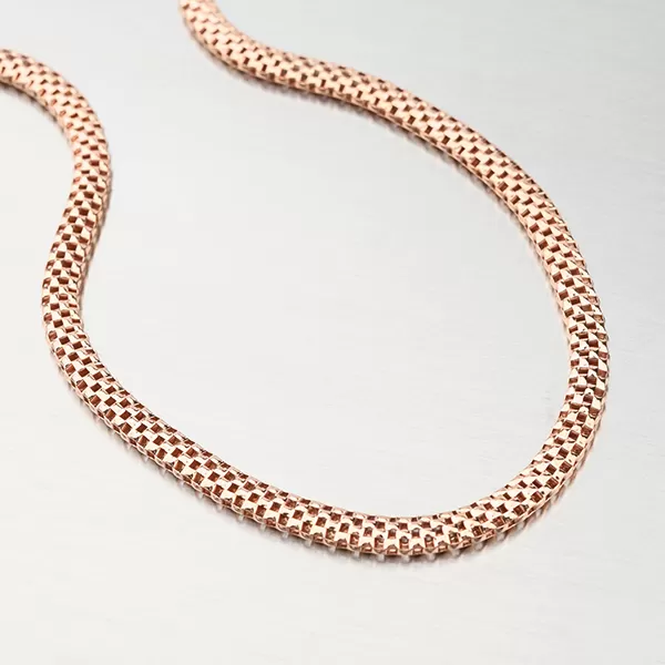 Strieborný náhrdelník vo farbe ružového zlata N1300487-1264-SLX