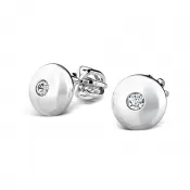 Zlaté náušnice kôstky s briliantmi 140009-B-DIA