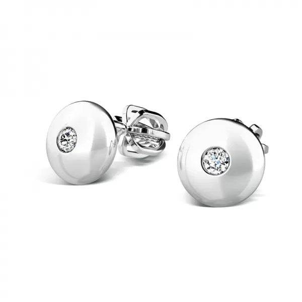 Zlaté náušnice kôstky s briliantmi 140009-B-DIA