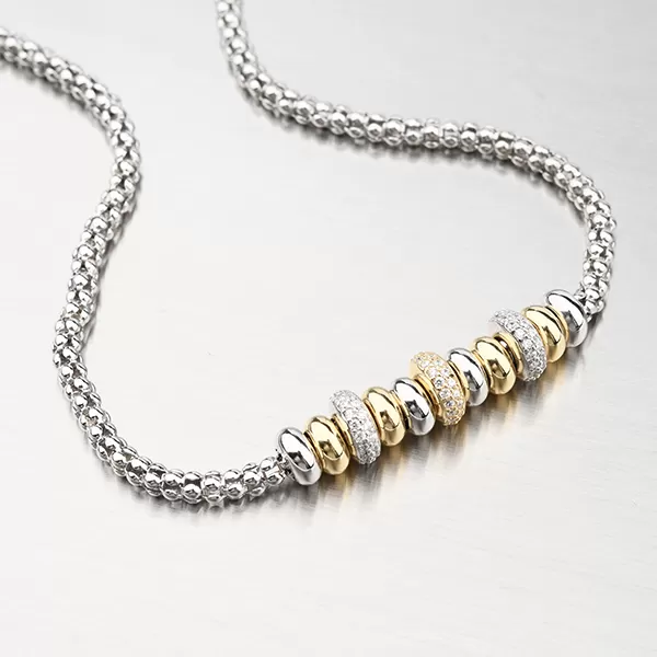 Strieborný náhrdelník so zirkónmi N1900565-2196-SLX