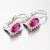 Náušnice s rubínom v bielom zlate 12-646