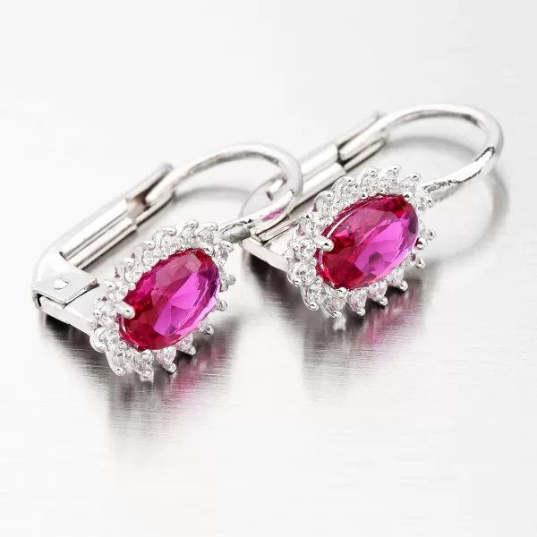 Náušnice s rubínom v bielom zlate 12-646