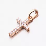 Zlatý kríž so zirkónmi z oboch strán 53DZ-60100CV-ZIR