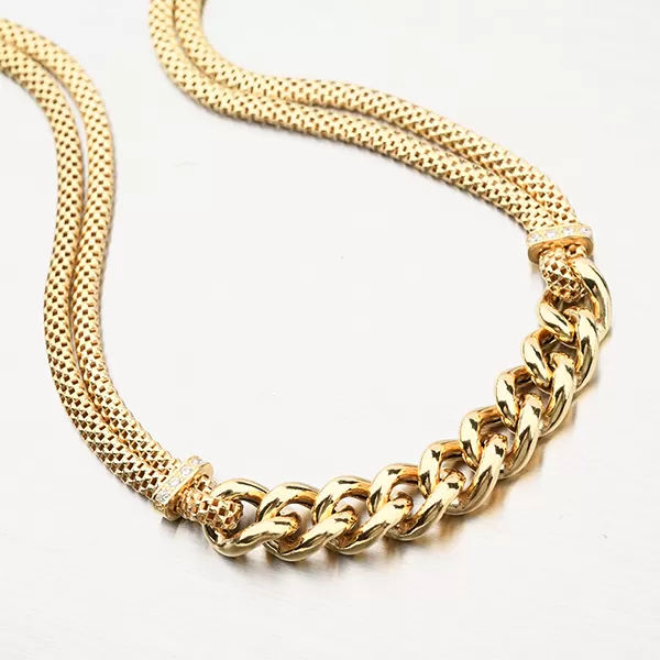 Pozlátený strieborný náhrdelník N1504993-0940-SLX