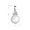 Zlato 14 Carat Pendant White Gold s riekou Pearl a tromi zirkónmi 84pz00005