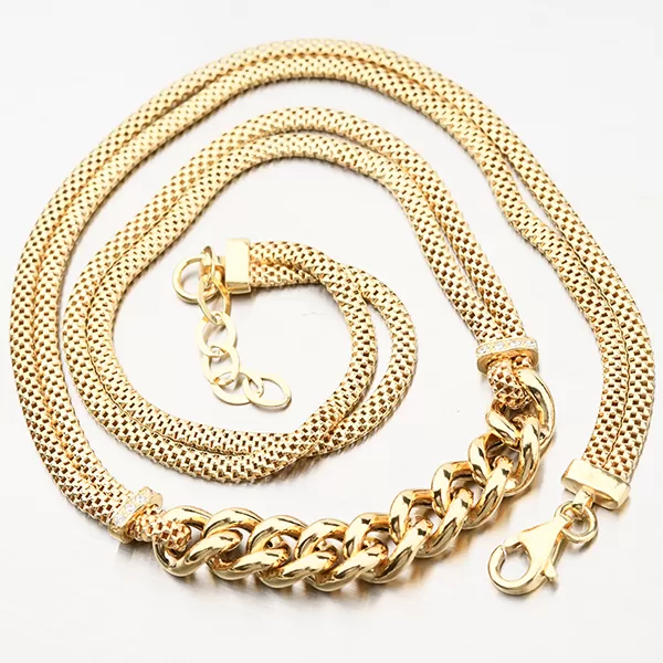 Pozlátený strieborný náhrdelník N1504993-0940-SLX