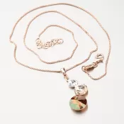 Ružovým zlatom pozlátený náhrdelník s kryštálmi N1401948-2120-SLX