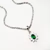 Strieborný prívesok so zeleným zirkónom PKL-3117