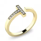 Prsteň s briliantmi zo žltého zlata 140014ZL-DIA