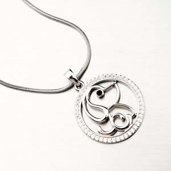 Strieborný prívesok pes so zirkónmi PKL-3082