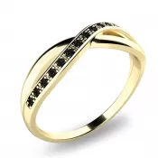 Prsteň s čiernymi briliantmi zo žltého zlata 140013ZL-DIA-Black