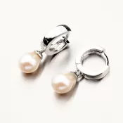 Strieborné kruhy s perlou PKL-2077