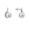 Strieborné náušnice kôstky s pravou riečnou perlou 21066.1 biele