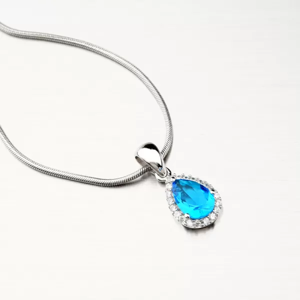 Prívesok zo striebra s modrým kameňom PKL-3095