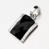 Strieborný prívesok s čiernym kryštálom a so zirkónmi PKL-3069