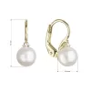 Zlaté 14 karátové náušnice žlté zlato s bielou riečnou perlou a zirkónom 91PZ00023