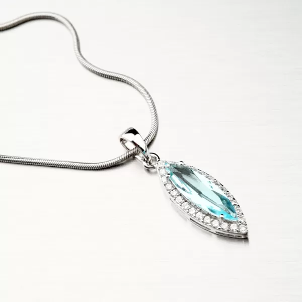 Prívesok zo striebra s modrým zirkónom PKL-3094