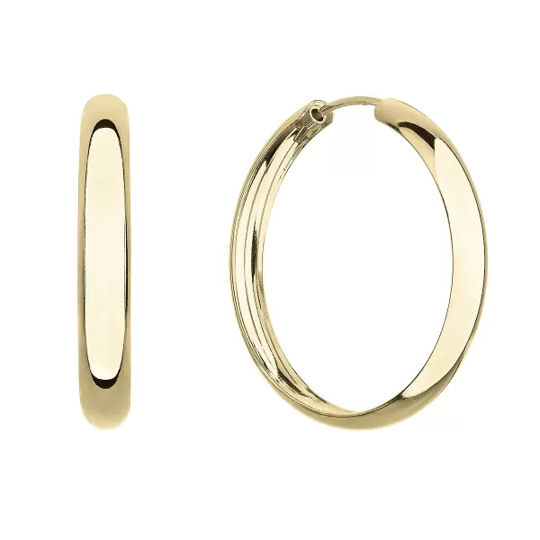 Pozlátené náušnice veľké široké kruhy 61011 Au plating