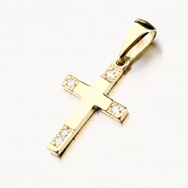 Zlatý krížik so zirkónmi 662P-130219