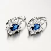 Náušnice zo striebra s modrým kameňom PKL-2103