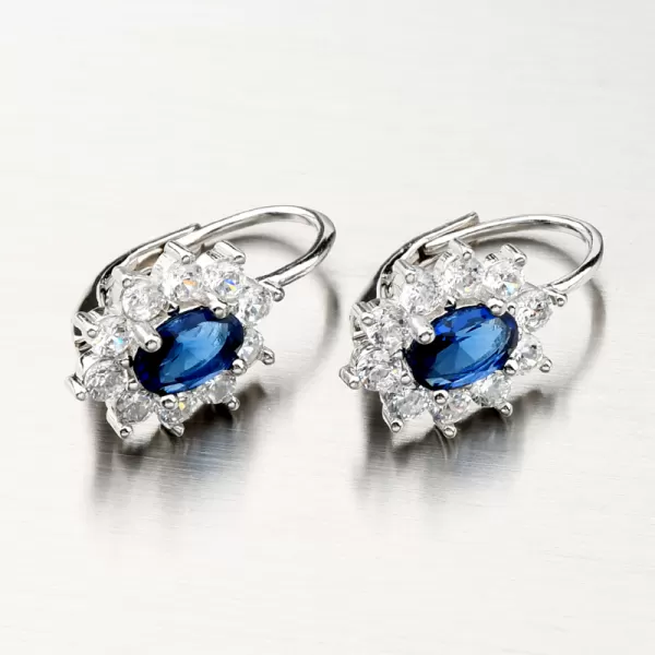 Náušnice zo striebra s modrým kameňom PKL-2103