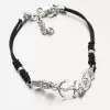 Náramok s textilom a kotvou - strieborný 925 B1501907-1397-SLX