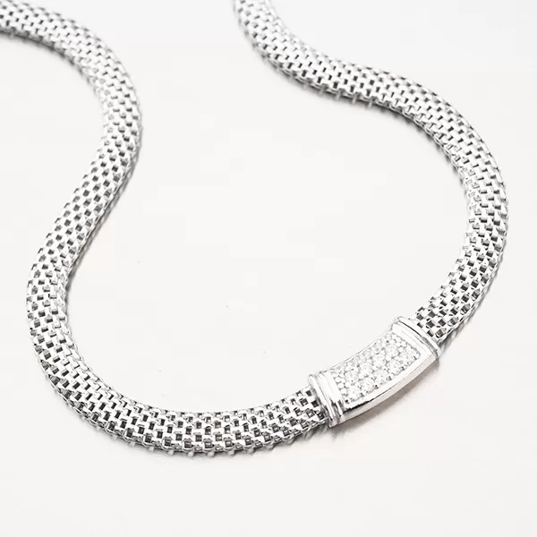 Strieborný náhrdelník so zirkónmi N1902537-2196-SLX