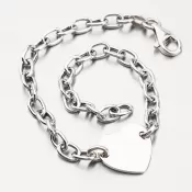 Strieborný náramok so srdcom s možnosťou rytiny B1703328-1264-SLX