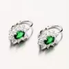 Náušnice zo striebra so zeleným zirkónom PKL-2100