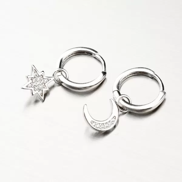 Strieborné kruhy s príveskami PKL-2080