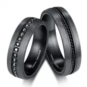 Oceľové snubné prstene s karbónom SP-CA-001