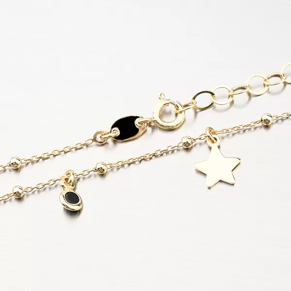 Pozlátený strieborný náhrdelník s kryštálmi a hviezdičkami N2001375-2120-SLX