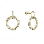 Pozlátené náušnice tri krúžky 61010 Au plating