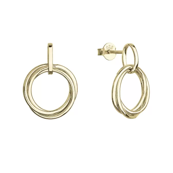 Pozlátené náušnice tri krúžky 61010 Au plating