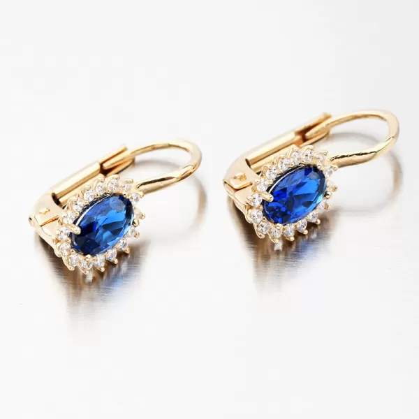 Dámske náušnice žlté zlato 585 sa zafír 12-641