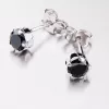 Strieborné náušnice kôstky s čiernym zirkónom E1400234-0851-SLX