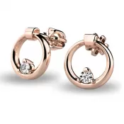 Zlaté náušnice krúžky so zirkónmi 140022-CV-ZIR