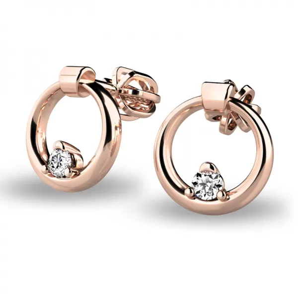 Zlaté náušnice krúžky so zirkónmi 140022-CV-ZIR