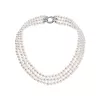 Perlový náhrdelník trojradový z pravých riečnych perál biely 22035.1