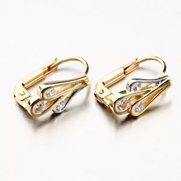 Zlaté náušnice so zirkónmi 42-32041