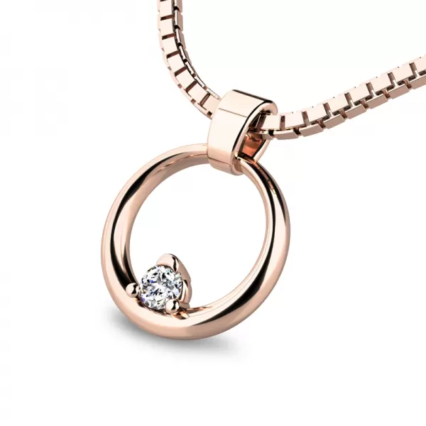 Prívesok - krúžok s briliantom 140023-CV-DIA