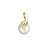 Zlato 14 Carat Pendant Žlté zlato s bielym riekou Pearl a Zircons 94pz00009