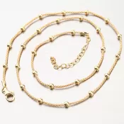 Pozlátený strieborný náhrdelník s korálkami N2100005-0850-SLX