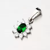 Strieborný prívesok so zeleným zirkónom PKL-3117
