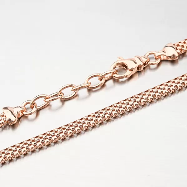 Strieborný náhrdelník vo farbe ružového zlata N1300487-1264-SLX