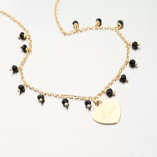 Pozlátený strieborný náhrdelník s kryštálmi N1900839-2464-SLX