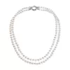 Perlový náhrdelník dvojradový z pravých riečnych perál biely 22036.1