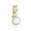Zlatý 14 karátový prívesok žlté zlato s bielou riečnou perlou a zirkónmi 94PZ00006