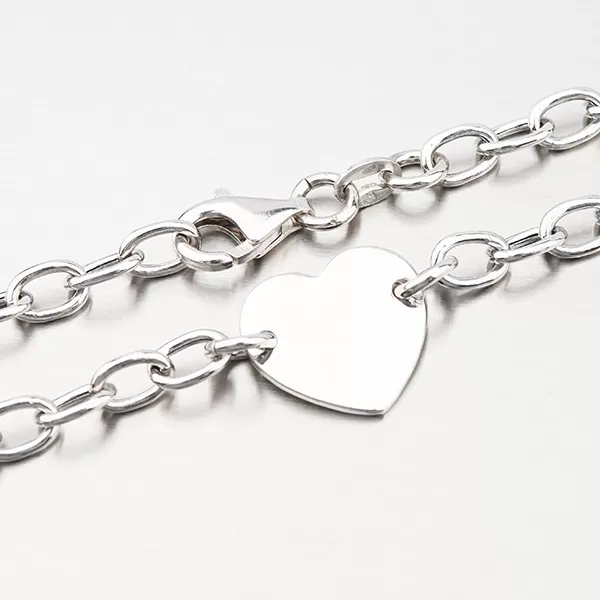 Strieborný náhrdelník so srdcom s možnosťou rytiny N1300442-1264-SLX